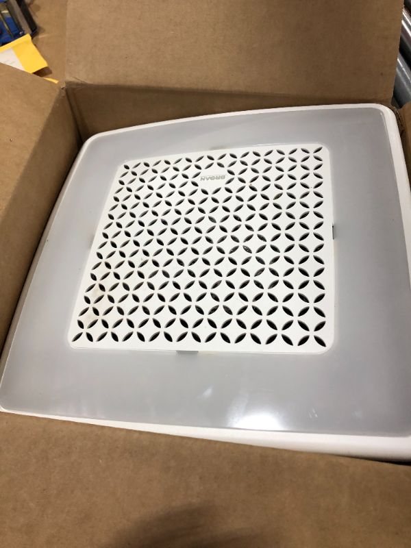 Photo 2 of Broan SurfaceShield Vital Vio Powered Exhaust Fan W/ LED & Antibacterial Light - 110 CFM - 1.0 Sone./ SELLING FOR PARTS ONLY 
