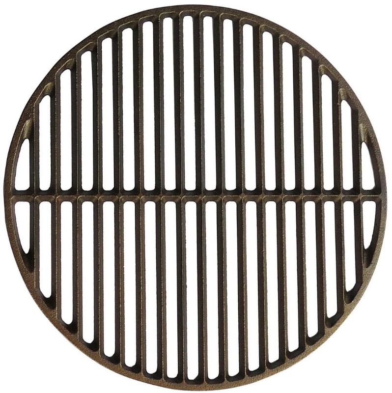 Photo 1 of  15" Cast Iron Grate Grids Sear Grate Fire Pit, Round Cooking Grate Big Green Egg Accessories Fit for Medium Big Green Egg Grill Dome Char-Griller or Same Size Charcoal Grill(Medium - 15")
