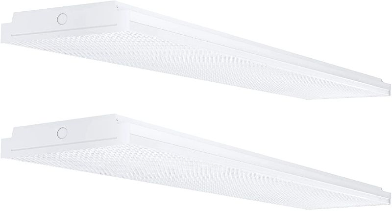 Photo 1 of AntLux 72W LED Wraparound Light 4FT LED Office Lights Ceiling, 8600 Lumens, 4000K Neutral White, 4 Foot Flush Mount Wrap Lighting Fixture for Garage Workshop, Fluorescent Light Replacement, 2 Pack
