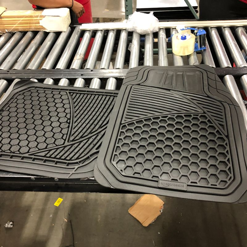 Photo 3 of Amazon Basics 4-Piece Thick Flexible Rubber Car Floor Mat, Black