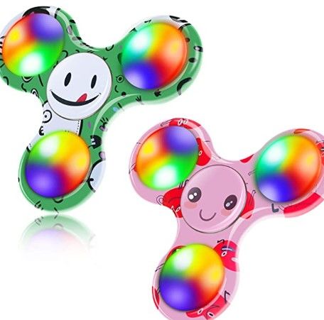 Photo 1 of FIGROL Fidget Spinner, 2 Pack Led Light Up Fidget Spinner- Finger Toy Hand Fidget Spinner-for Kids with Anxiety Stress Reduce,Birthday Gift Reward to Students,Stay Focus,Stress Relief