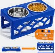 Photo 1 of AVERYDAY Large Adjustable Elevated Dog Bowl with 4 Water Bowls, 4 Neater Heights 2.9" 8.8" 10.7" 12.7" Dog Feeding Station Setting, Perfect Raised Dog Food Bowls Stand for Medium to Large Size Dogs----(BOWLS NOT INCLUDED)