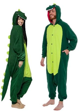 Photo 1 of Silver Lilly Dinosaur Costume - Trex Cosplay - Reptile One Piece Pajama small