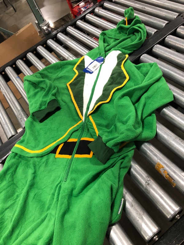 Photo 2 of FUNZIEZ! Leprechaun Costume Unisex Slim Fit - St Patrick's Onesie Pajama - Holiday One Piece Jumpsuit XL