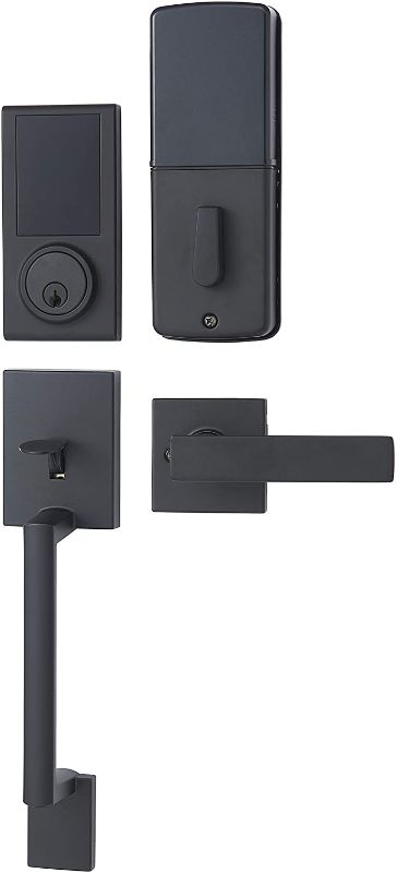 Photo 1 of Amazon Basics Grade 3 Electronic Touchscreen Deadbolt Door Lock with Door Handleset - Matte Black