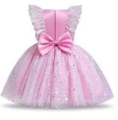 Photo 1 of NNJXD Girls' Tulle Flower Princess Wedding Dress for Toddler and Baby Girl, PINK, 18-24 MONTHS
