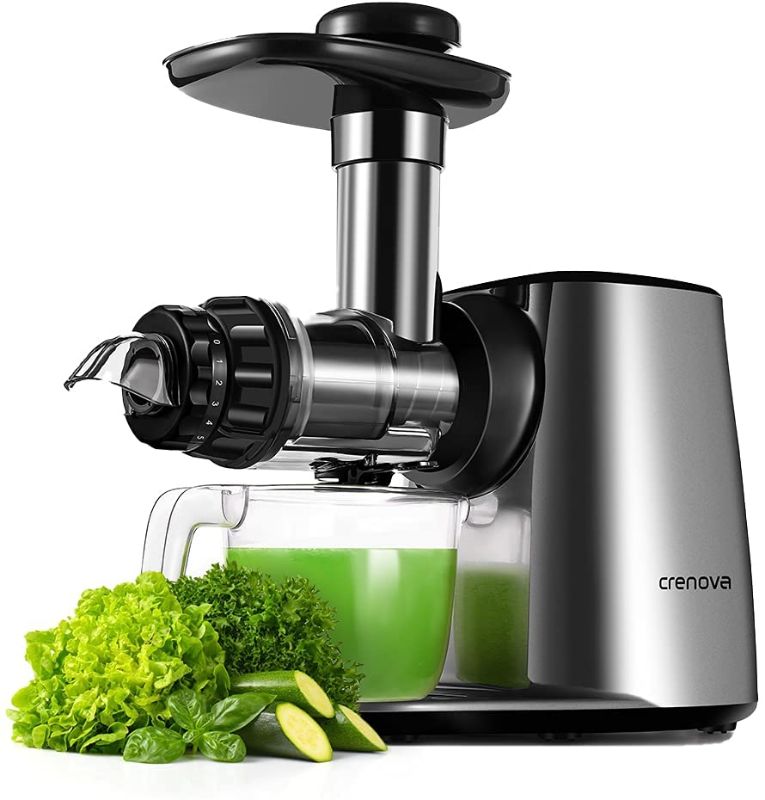 Photo 1 of Slow Juicer Machine, Crenova Cold Press Masticating Juicer with 95% Juice Yield, Low Noise, Portable Bottle, Brush, Vegetable & Fruit Juice Recipes, Easy to Assemble & Clean
