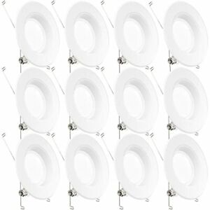 Photo 1 of Sunco Lighting 12 Pack 5/6 Inch LED Recessed Downlight Baffle Trim Dimmable