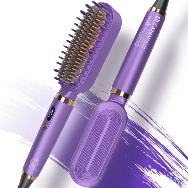 Photo 1 of Hair Straightener Brush Purple SM-129