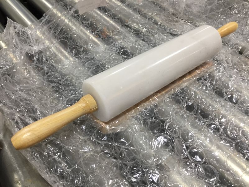 Photo 2 of Fox Run Rolling Pin - Marble - White