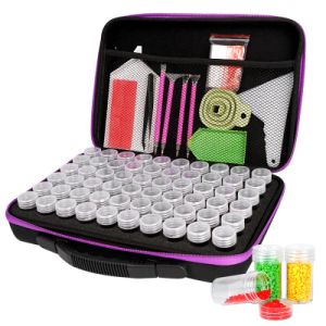 Photo 1 of DIY Diamond Painting Storage Box 60 Bottles Carry Case Drill Zipper Diamond Embroidery Accessories Tools Kits