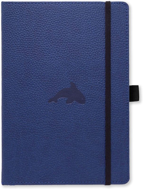 Photo 1 of Dingbats - Wildlife Dotted Medium Notebook, Blue Whale, A5 - Hardcover - Cream 100gsm Ink-Proof Paper - Includes Pocket, Elastic Closure & Bookmark
