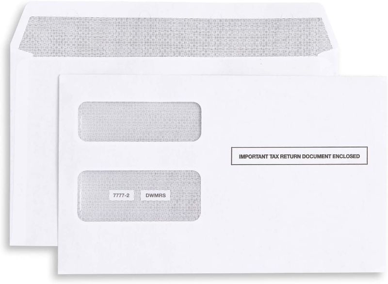Photo 1 of Blue Summit Supplies 1099 Tax Envelopes, Double Window Security Envelopes for 1099-MISC Laser Forms from QuickBooks Desktop and Other Tax Software, 5 5/8’’ x 9’’, Self Seal Flap, 25 Pack
