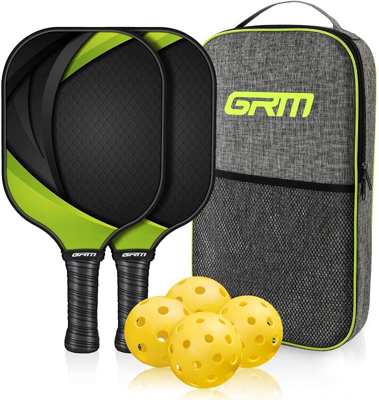 Photo 1 of Pickleball Paddles GRM by Gonex , Pickleball Set of 2, USAPA Graphite Pickleball Racket, Lightweight Pickle Balls Equipment with 4 Balls and Portable Carry Bag
