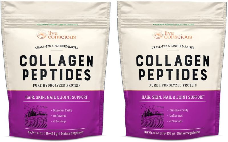 Photo 1 of Collagen Peptides Powder - Hair, Skin, Nail, and Joint Support - Type I & III Collagen - Naturally-Sourced Hydrolyzed Protein - 82 Servings - 32oz (2-Pack)
