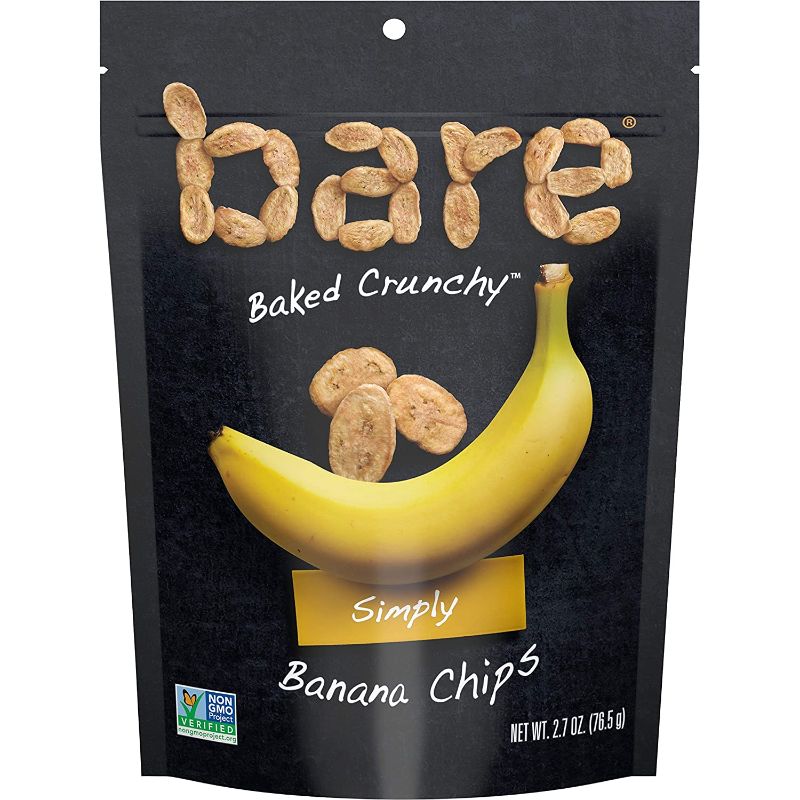 Photo 1 of Bare Baked Crunchy Banana Chips, Simply Banana, Gluten Free, 2.7 Ounce Bag, 6 Count, BEST BY 23 JUN 2022
