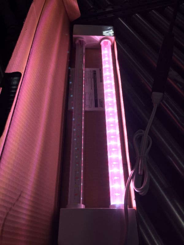 Photo 2 of 2 ft. 2-Light 19-Watt Full Spectrum LED Non-Dimmable Indoor Linkable Plant Grow White Light Fixture, Daylight