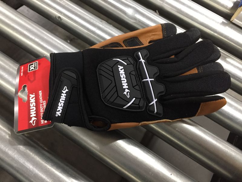 Photo 2 of HUSKY XLarge Grain Goatskin Leather Performance Impact Work Glove with Spandex Back