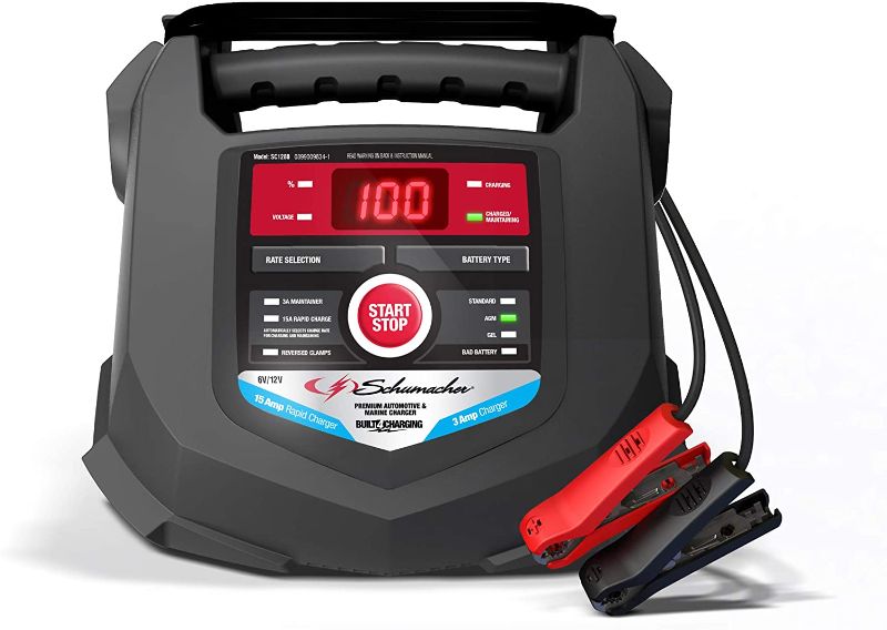 Photo 1 of Schumacher SC1280 Fully Automatic Battery Charger and Maintainer 15 Amp/3 Amp, 6V/12V - for Marine and Automotive Batteries
