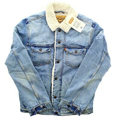 Photo 1 of Levi's Trucker Jean Jacket Sherpa Fleece Levi Strauss, Light Blue