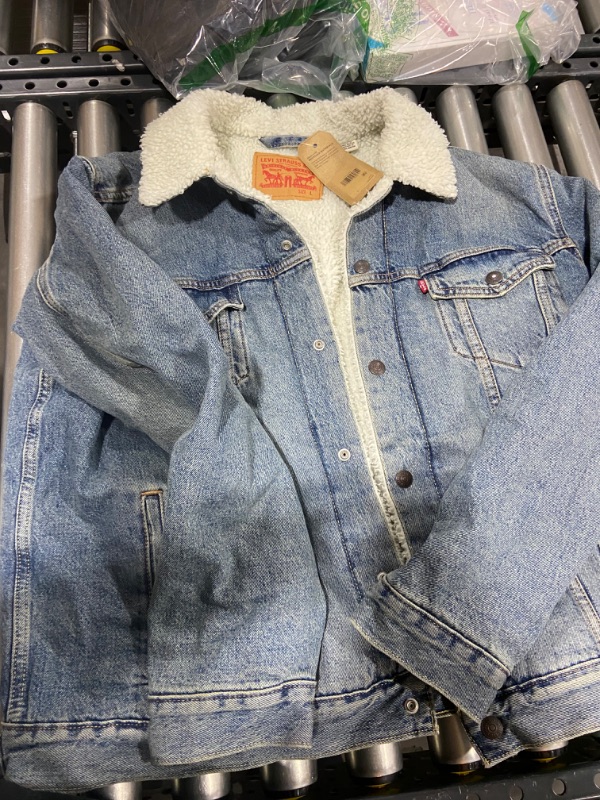 Photo 2 of Levi's Trucker Jean Jacket Sherpa Fleece Levi Strauss, Light Blue