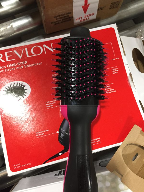 Photo 2 of Revlon Pro Collection 4.25" Ceramic One-Step Hair Dryer and Volumizer Hot Air Brush, Ionic, Black
