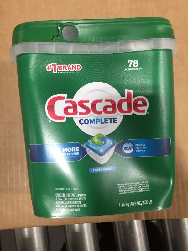 Photo 2 of Cascade Complete ActionPacs Dishwasher Detergent, Fresh Scent, 78 count