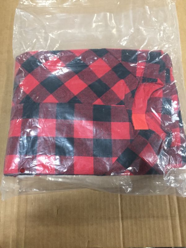 Photo 1 of ANWING Christmas Tree Skirt 48 Inch Burlap Tree Skirt with Black and Red Buffalo Plaid Holiday Tree Ornaments Home Office Decoration for Xmas Tree Decorations

