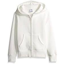 Photo 1 of AMAZON ESSENTIALS ZIP WHITE HOODIE, SIZE M