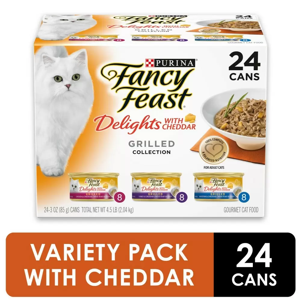 Photo 1 of (24 Pack) Fancy Feast Gravy Wet Cat Food Variety Pack, Delights With Cheddar, BEST BY DEC 2022