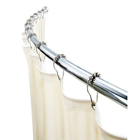 Photo 1 of Curved Wall Mountable Shower Rod Chrome - Bath Bliss

