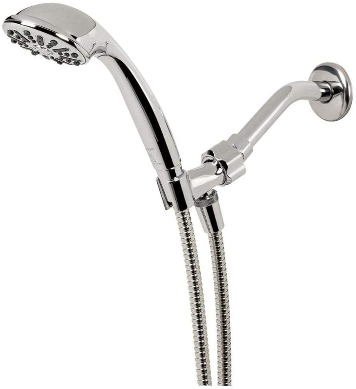 Photo 1 of 1-Spray 3.3 in. Single Wall Mount Handheld Shower Head in Chrome
