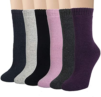 Photo 1 of Justay Winter Womens Wool Socks Vintage Warm Socks Thick Cozy Socks Knit Casual Crew Socks Gifts for Women