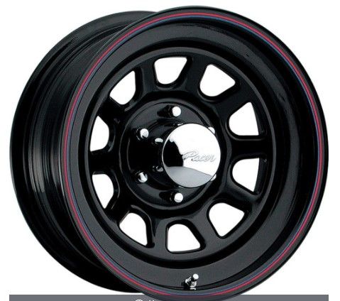 Photo 1 of 
RIMS Pacer 342B Black Daytona tread and side
Wheel size: 16X8
Manufacturer Part #: 1627206565B
Finish: Painted Black
Bolt Pattern: 5X5.50
Offset: +13