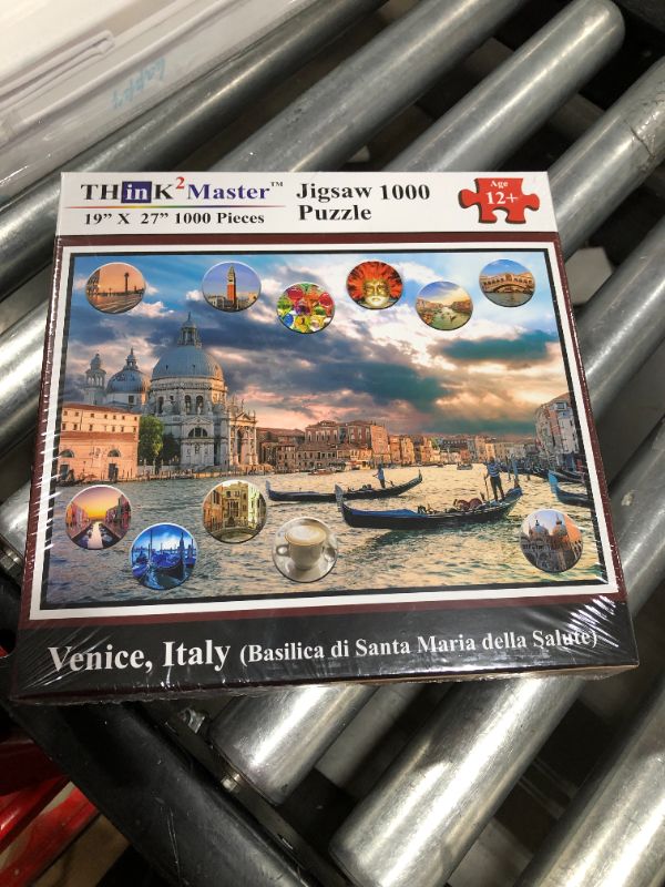 Photo 2 of Think2Master Venice, Italy 1000 Pieces Jigsaw Puzzle for Kids 12+, Teens, Adults & Families. Finished Puzzle Size of This European Travel Destination is 26.8” X 18.9”
