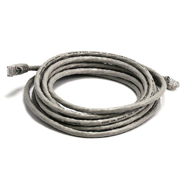 Photo 1 of Monoprice Cat5e Ethernet Patch Cable - Snagless RJ45, Stranded, 350MHz, UTP, Pure Bare Copper Wire, 24AWG, 14ft, Gray
