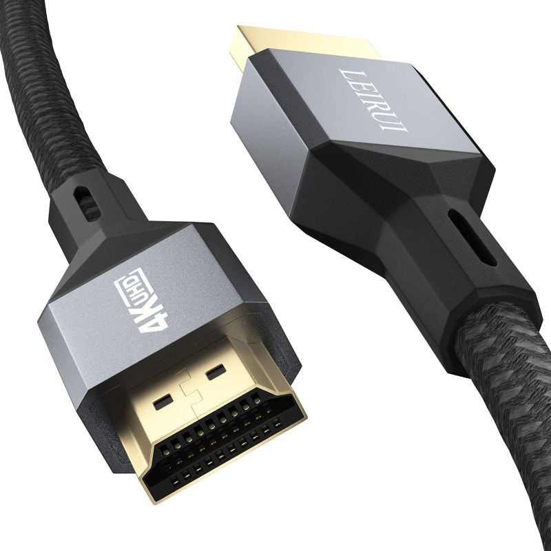 Photo 1 of 4K HDMI Cable 6.6ft, LEIRUI 18Gbps High Speed HDMI 2.0 Cable, 4K@60Hz HDR, 2K, 1080P, HDCP 2.2/1.4 & ARC - 30AWG Braided HDMI Cord, Compatible with UHD TV, Blu-ray, PS5/PS4/PS3, PC, Xbox One, Switch

