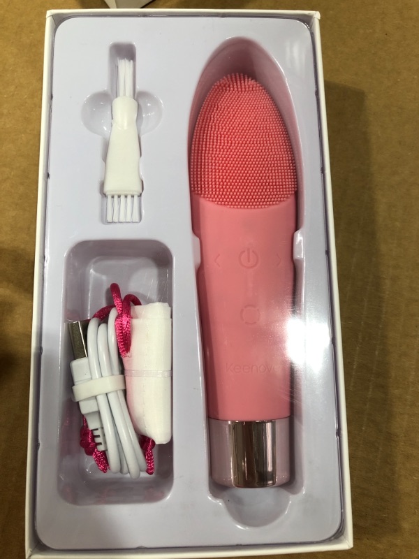 Photo 4 of 3 in 1 Facial Hair Removal for Women with Face Cleansing Brush and Skin Lift Massager Face Skin Care Tool Multifunctional Silicone Sonic Rechargeable Waterproof Keenove (Pink)
