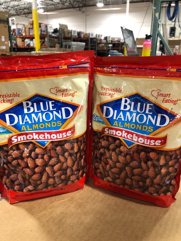 Photo 2 of Blue Diamond Almonds Smokehouse Flavored Snack Nuts, 25 Oz Resealable Bag (Pack of 2)- BEST BY 03/2022
