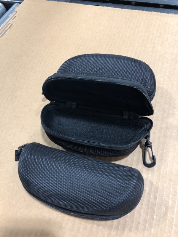 Photo 2 of (3 pack) Black Universal Zipper Eye Glasses Case Cover Sunglasses Hard Case Storage Box
