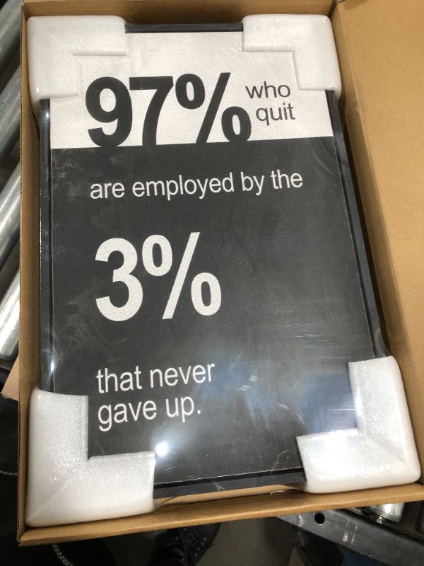 Photo 2 of 97 Percent Who Quit are Employed by the 3 Percent that Never Gave Up Quote Motivational Canvas Wall Art Entrepreneur Quote Office Decor
