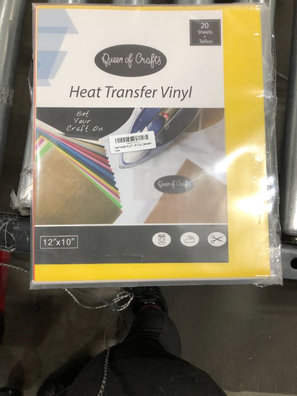 Photo 1 of Queen of Crafts HTV Heat Transfer Vinyl | Get Crafty with 20 HTV Assorted Color Sheets 12''X10''| Teflon Sheet Included| Iron On T-Shirts, Bags, Shoes and More| Compatible with Cricut, Silhouette
