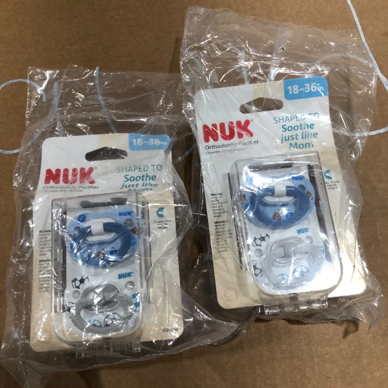 Photo 1 of 2 SET 2 Nuk Orthodontic Shape Pacifiers for 18-36 Months Plastic Case
