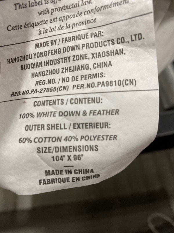 Photo 3 of APSMILE Luxury 100% Organic Cotton Goose Feathers Down Comforter California King 750 Fill-Power Medium Warmth All Season Duvet Insert (104x96, Ivory White)