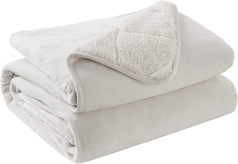 Photo 1 of Degrees of Comfort Sherpa Fuzzy Weighted Blanket 15 Lbs , Premium Soft Calming Weight Throw, 60x80 Ivory