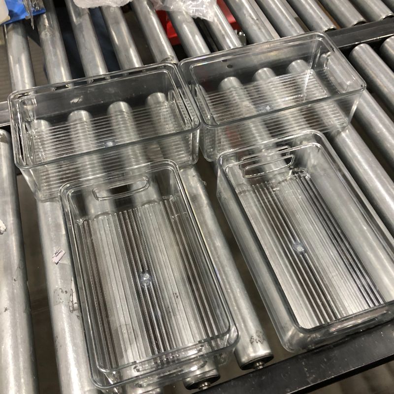 Photo 1 of Clear Plastic  Drawer Organizer Tray for Vanity Cabinet ,Storage Trays various sizes set of 8