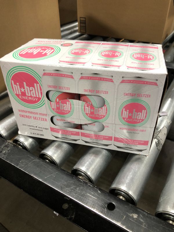 Photo 2 of Hiball Energy Flavored Seltzer Drink, Unsweetened, Zero Sugar and Calorie, 16 Fl Oz Cans, 8 Count (Watermelon)
