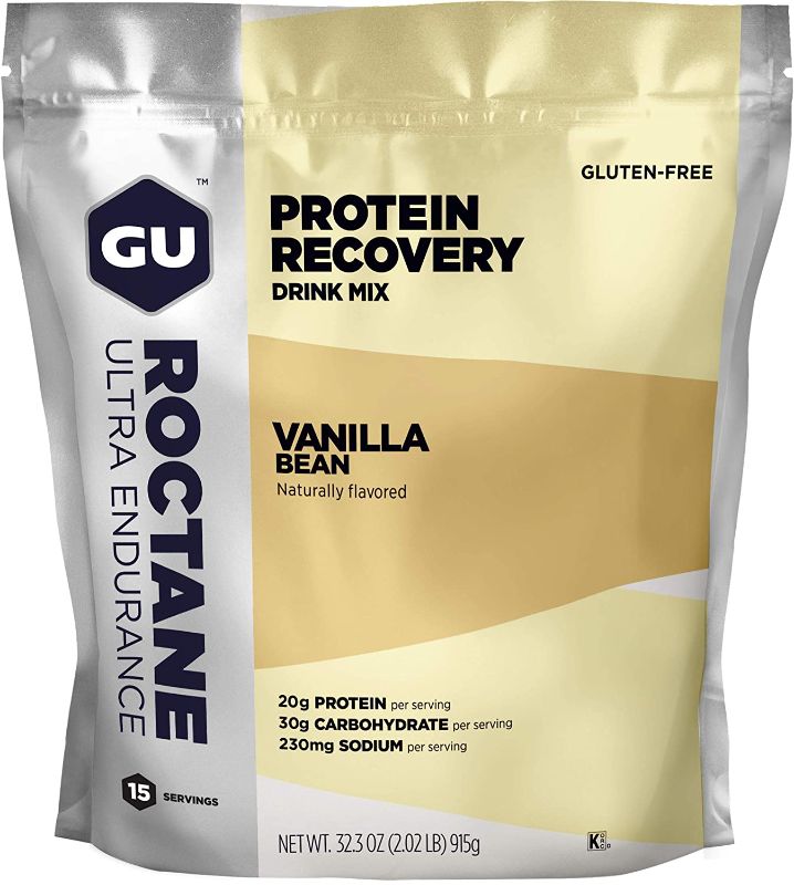 Photo 1 of GU Energy Roctane Ultra Endurance Protein Recovery Drink Mix, 15-Serving Pouch, Vanilla Bean, 2.02 Pound (Pack of 1)