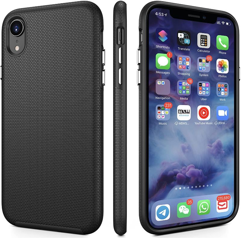 Photo 1 of CellEver Case for iPhone XR, 6.1-Inch, Dual Guard Series Protective Shock-Absorbing Scratch-Resistant Rugged Drop Protection Cover (Black)