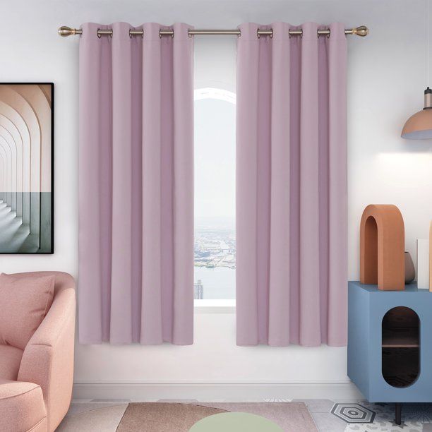 Photo 1 of Deconovo Black Out Curtains for Bedroom, 63 inches long - Grommet Room Darkening Thermal Insulated Curtains for Kids'Room (52x63 inch, Lavender Pink, 2 Panels?
